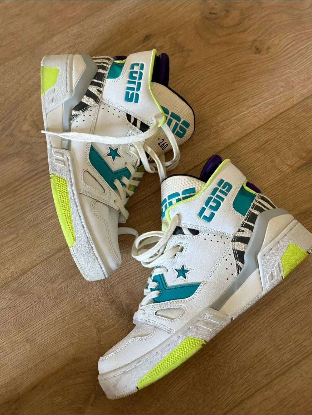 Converse x Just Don ERX-260 Mid Animal White Teal Sneakers Size 6Y- Women’s 7.5